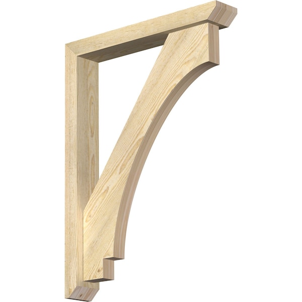 Ekena Millwork Imperial Slat Rough Sawn Bracket w/ Offset Brace, Douglas Fir, 4"W x 24"D x 32"H BKT0402X24X32IMP06RDF - main